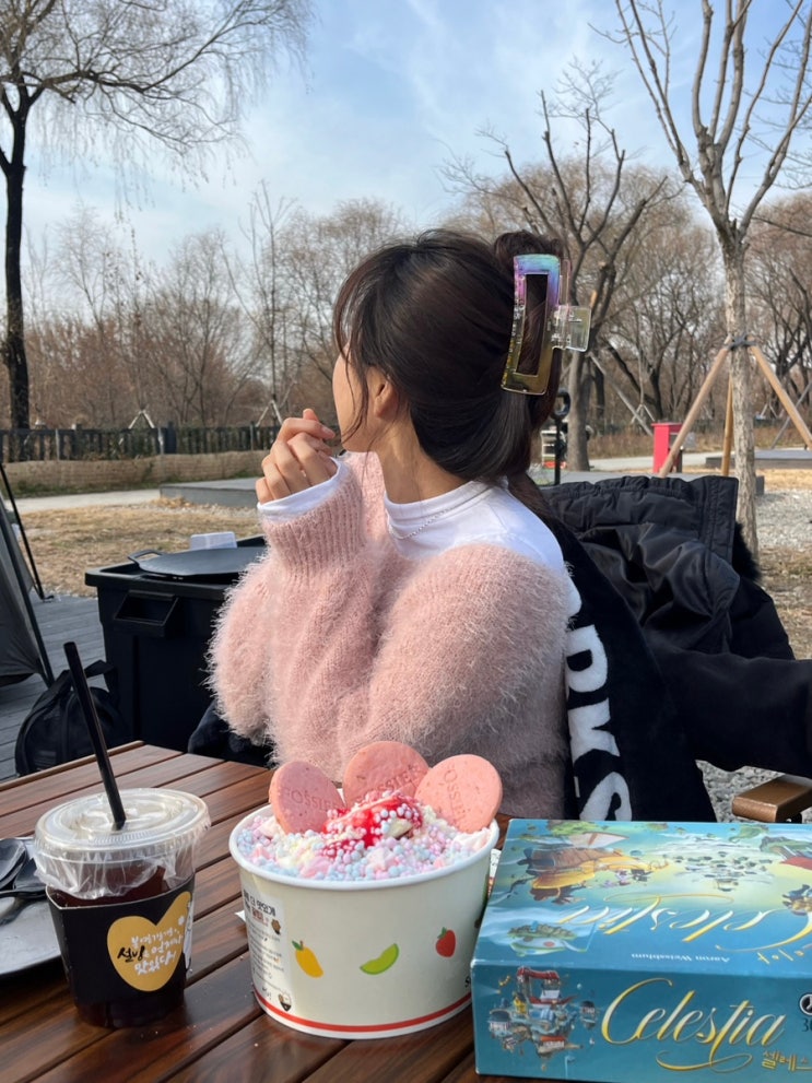  겨울캠핑 (2) 디저트 모음 (시로이코이비토, 포시에비스킷, 스초생, 구슬빙수, 마시멜로)