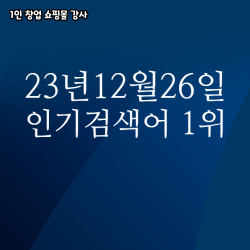 2023년 12월 26일 네이버쇼핑 분야별 인기 검색어 1위