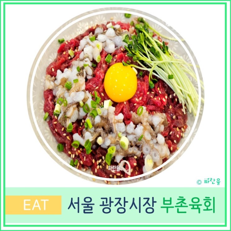  서울여행 광장시장 육회 3대 맛집 추천 미슐랭 부촌육회 본점 육회낙지탕탕이