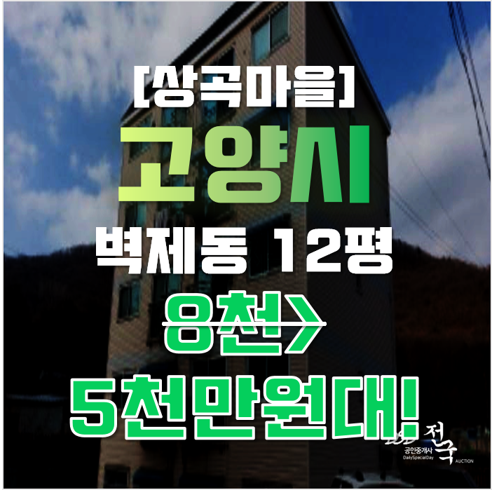 고양시경매 덕양구 벽제동 상곡마을 12평 5천만원대 매매