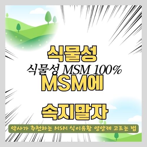  약사가 알려주는 MSM 식이유황 고르는 법과 영양제 추천, 주의사항, 부작용