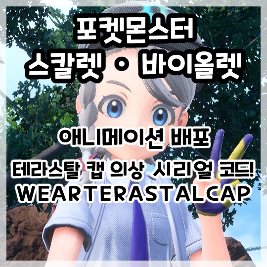  포켓몬스터 스칼렛 바이올렛 애니메이션 배포 의상 테라스탈 캡 시리얼 코드!