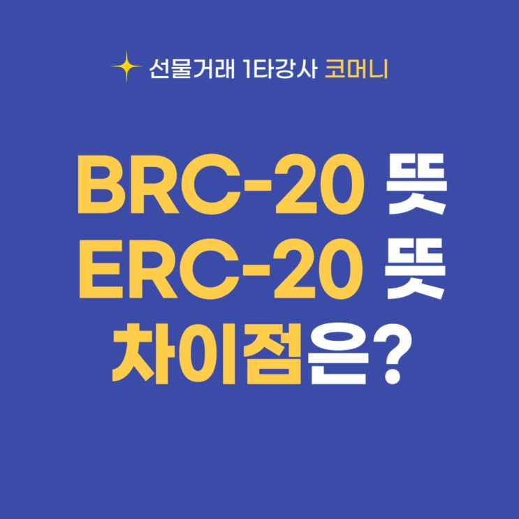 BRC-20과 ERC-20 뜻, 차이점