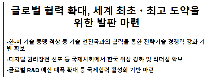 글로벌 협력 확대, 세계 최초·최고 도약을 위한 발판 마련(과기정통부 정책돋보기⑥) 글로벌 협력 확대, 세계 최초·최고 도약을 위한 발판 마련(과기정통부 정책돋보기⑥)