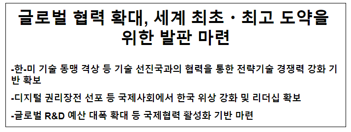 글로벌 협력 확대, 세계 최초·최고 도약을 위한 발판 마련(과기정통부 정책돋보기⑥)