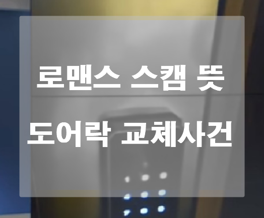  로맨스 스캠 뜻 피해는? ft.도어락 교체 사건