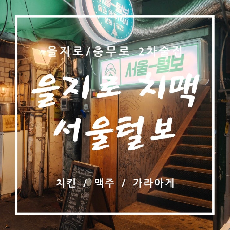  을지로 2차 술집 치맥이 맛있는 - 서울털보 / 치킨 / 맥주 / 가라아게