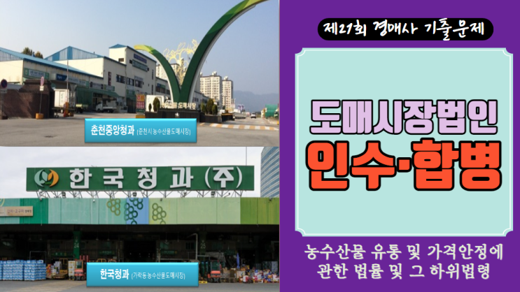  [제21회 경매사시험 기출문제-#농안법11] 일 더하기 일은 일이 되는 "도매시장법인의