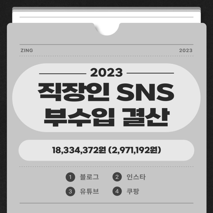  [직장인 부수입] 2023년 sns 부수입 결산 (블로그, 인스타, 쿠팡, 유튜브)
