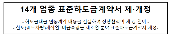 2023년 표준하도급계약서 제·개정 주요사항 발표 2023년 표준하도급계약서 제·개정 주요사항 발표
