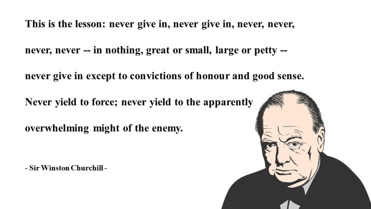 2차 세계대전 영국 수상 윈스턴 처칠의 다양한 영어 명언 모음