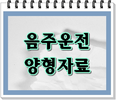  음주운전 양형자료 반성문 기본이 되므로