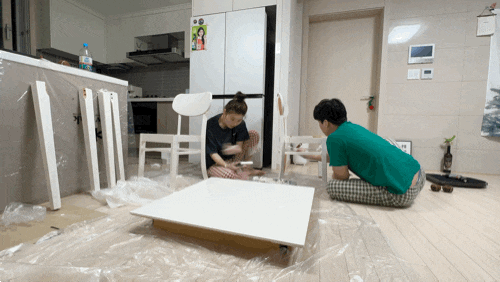 원목식탁 리폼 셀프페인팅 가죽의자커버 식탁의자커버 리폼 셀프리폼 셀프인테리어 옛날가....