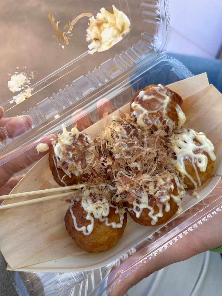 일본 히타 마메다마치 거리 길거리 음식 맛집 투어(70년 전통 닭튀김, 타코야끼, 우메가모찌)