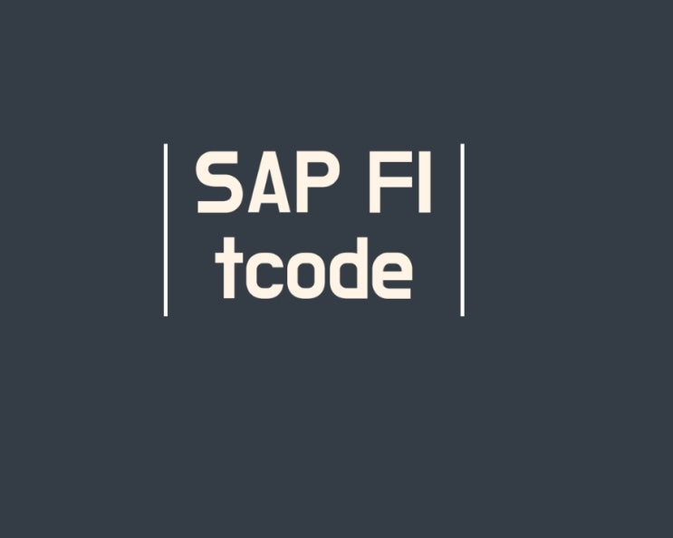  ERP SAP FI 회계모듈 자주 쓰는 TCODE 모음