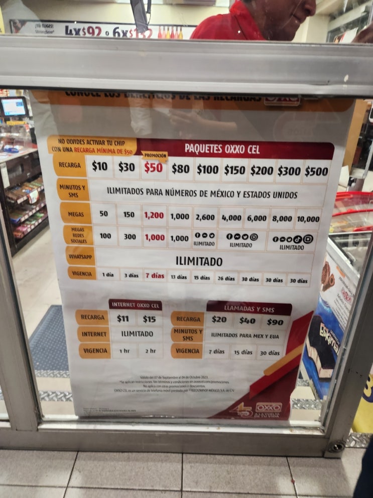  멕시코 유십칩 OXXO 편의점에서 구매 및 남은 용량 확인