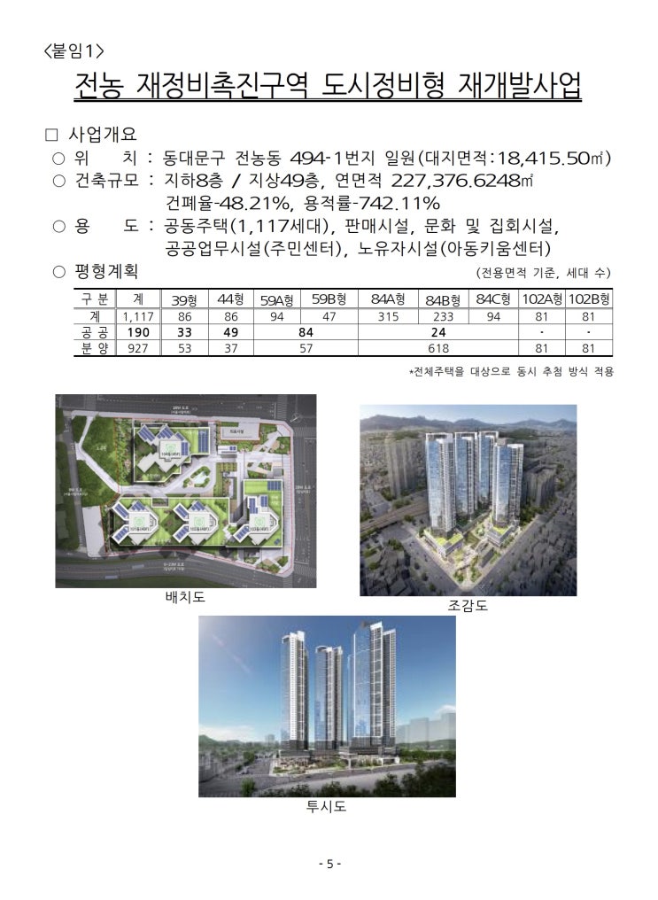 서울시, 전농구역 등 건축심의 통과…총 1,970세대 공급