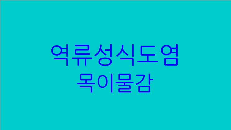  역류성식도염 목이물감 원인 찾아 해결