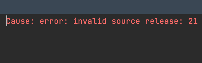  [JAVA] Cause: error: invalid source release: 21 해결