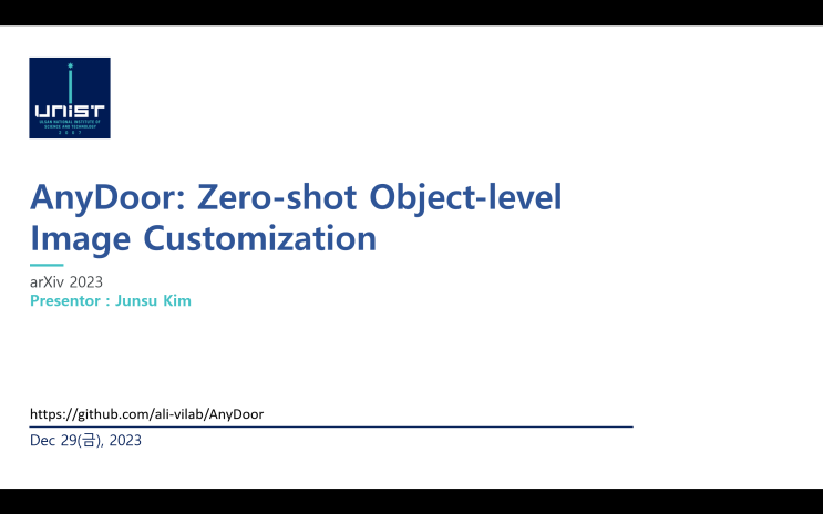  AnyDoor: Zero-shot Object-levelImage Customization; presentation ver.