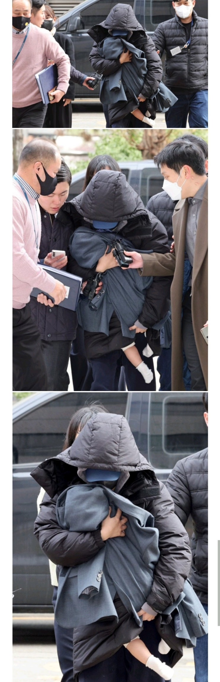 배우 고 <b>이선균 협박</b>한 20대 <b>여성</b>, 아기 품에 안고 경찰... 
