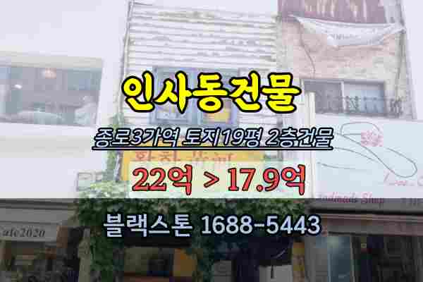  종로건물 경매 인사동상가 20억 운현궁주변지구단위계획