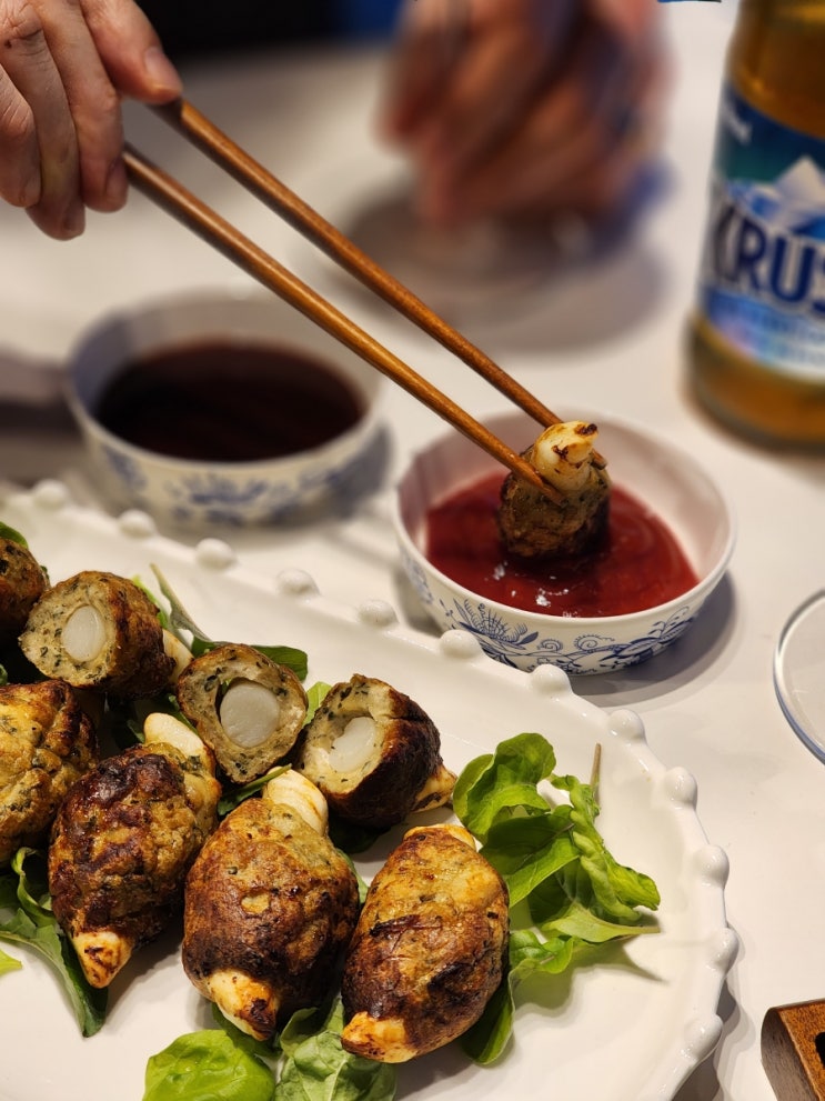  맛있는 닭가슴살 떡갈비 술안주 추천 다이어트 식단 건강식 미소예찬 떡을 품은 닭가슴살 간편식 요리