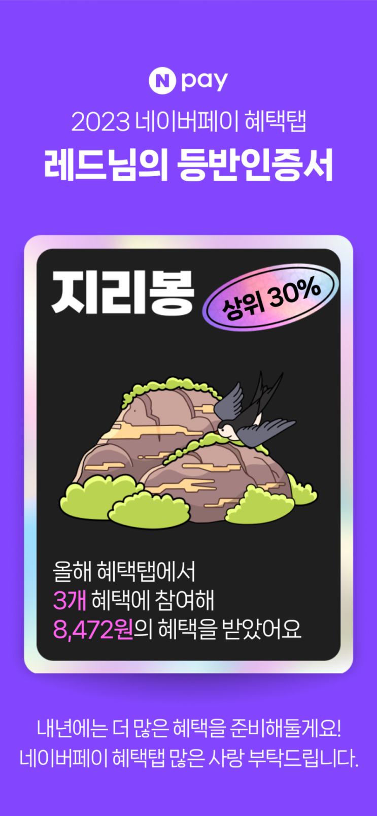  네이버페이 등반인증서