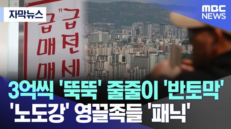 3억씩 '뚝뚝' 줄줄이 '반토막'.. '노도강' 영끌족들 '패닉' 3억씩 '뚝뚝' 줄줄이 '반토막'.. '노도강' 영끌족들 '패닉'