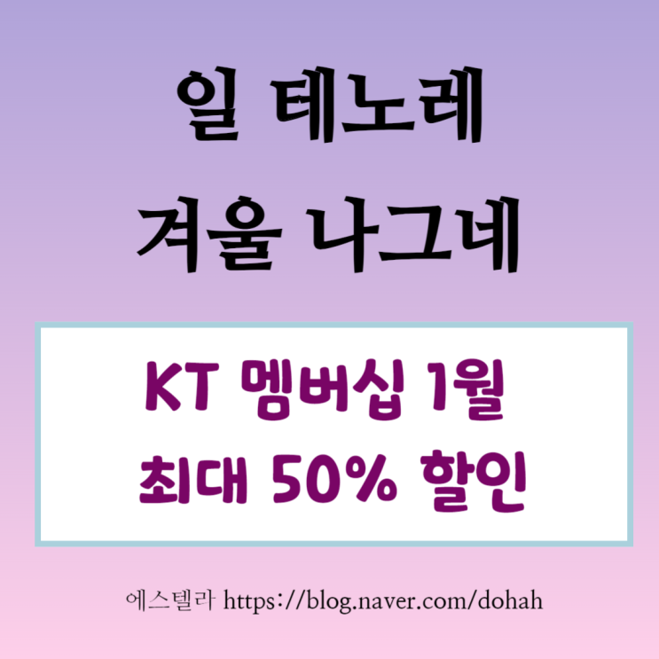  뮤지컬 할인 일 테노레 & 겨울나그네 1월 KT 멤버십