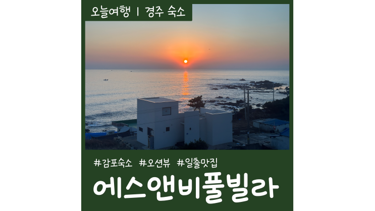 경주 감포숙소 에스앤비풀빌라 오션뷰 일출맛집
