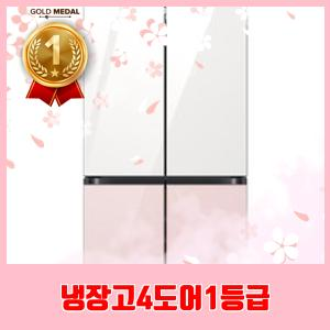  반응 좋은  삼성전자 비스포크 4도어 냉장고 글래스 875L 방문설치 글램 화이트(상단) 글램 핑크(하단) RF85C90F155 추천 1순위