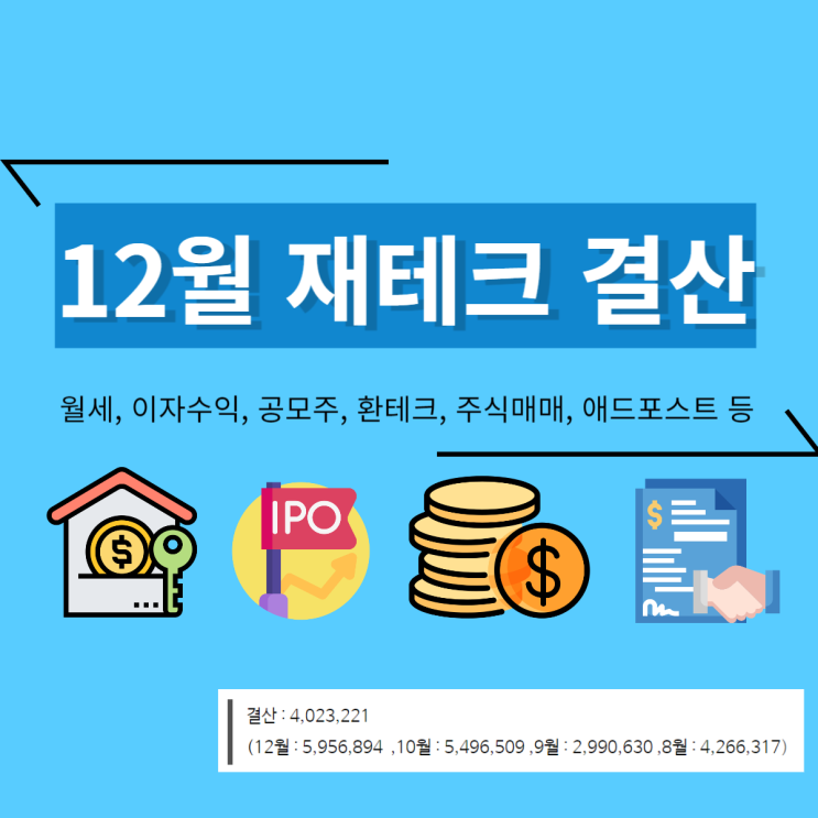 12월 재테크 결산 (수익)  4,023,221원