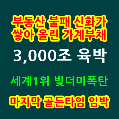  눈덩이 가계부채 - 3,000조 육박,가계부채 2000조,사상최대,역대최고치,빚의압박 부동산불패신화,해결마지막골든타임임박,세계1위빚더미폭탄,시한폭탄가계부채,서민경제위기,노후빈곤