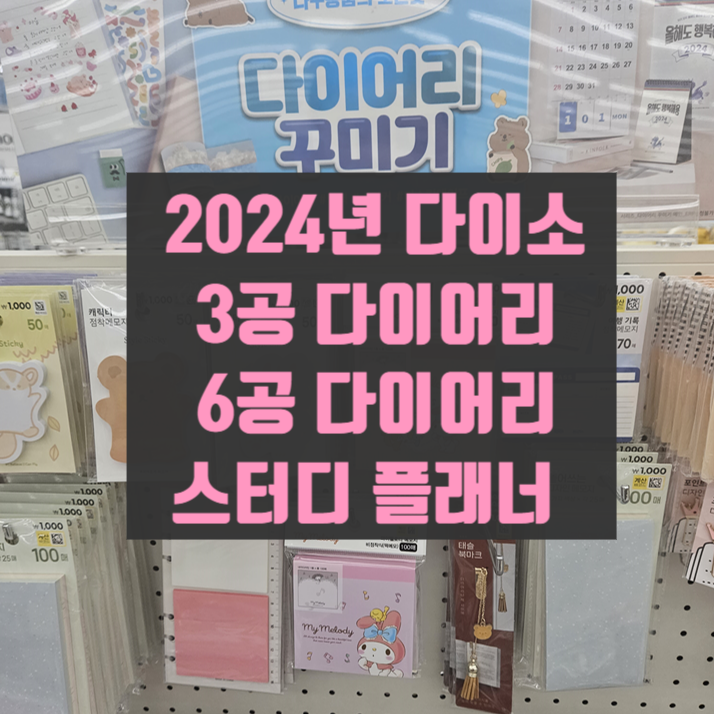  2024 다이소 다이어리 다 가져와봄! 6공다이어리, 캘린더, 가계부, 스케줄러, 한달플래너,바인더링달력, 위클리다이어리, 스터디플래너