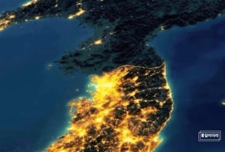  일론 머스크 트위터 한반도 야간 위성 사진 화제