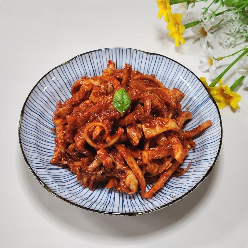 오징어 초무침 레시피 손질법 삶는법 데치기 도라지 쓴맛제거 요리 만드는법