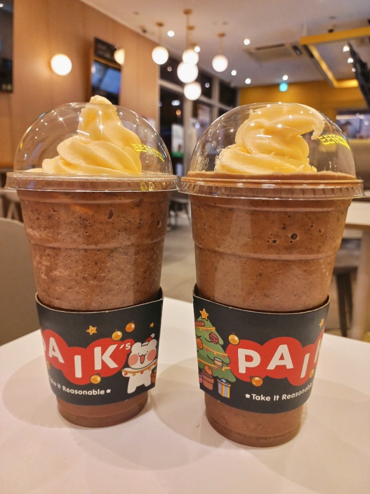  마곡역 카페 빽다방 초코빽스치노