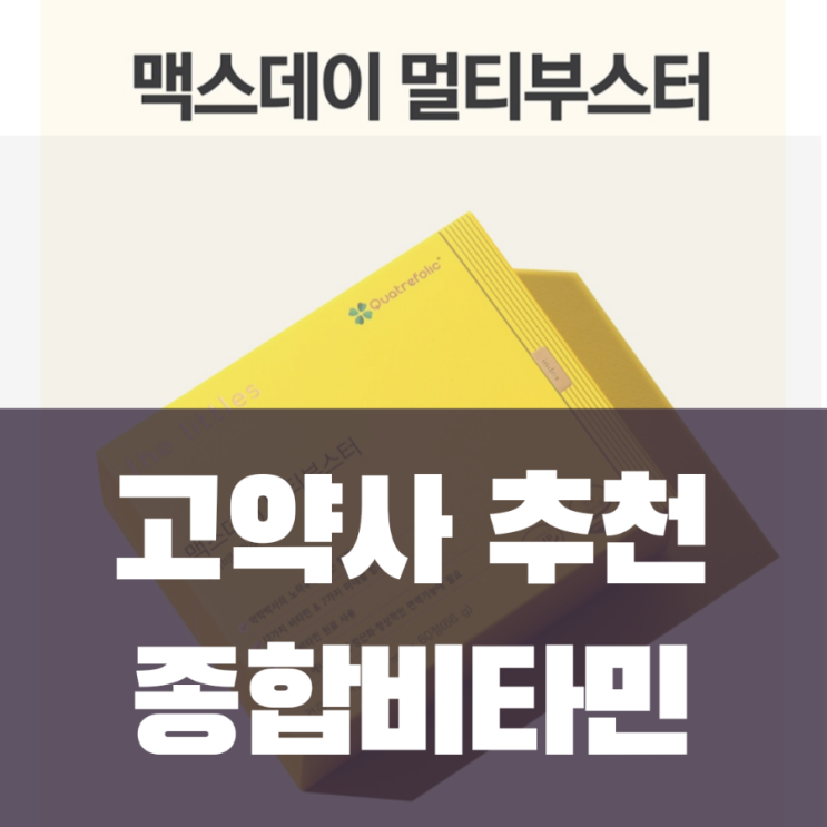  고약사 추천 종합비타민 영양제 더리틀스 맥스데이 멀티부스터