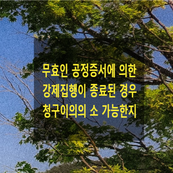  무효인 공정증서(공증 서류)에 의한 강제집행이 종료된 경우 청구이의의 소로 다툴 수 있는지(부당이득, 불법행위)