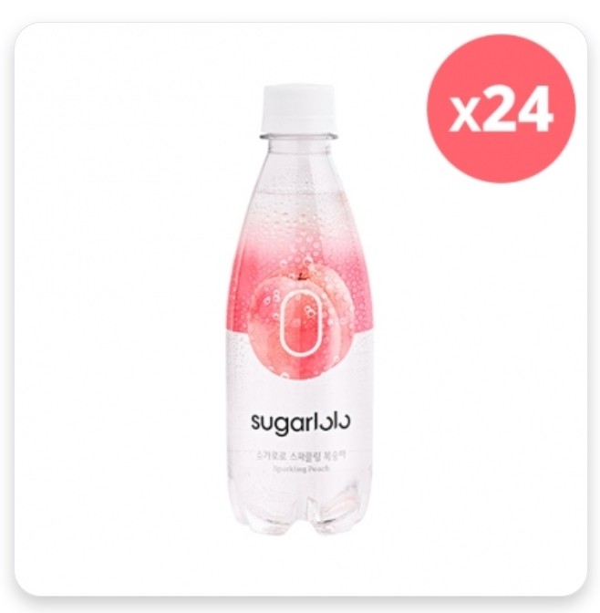  푸시특가][슈가로로] 제로슈가 복숭아 350ml x 24개 (업체별도 무료배송)