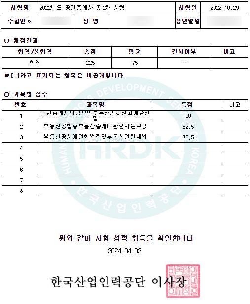  직장인 공인중개사 시험 합격후기 (3) (과목별 공부방법, 추천강의)