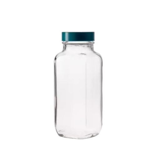  [유리초자] 240ml 사각 광구병 240 ml Wide Mouth Square Bottle