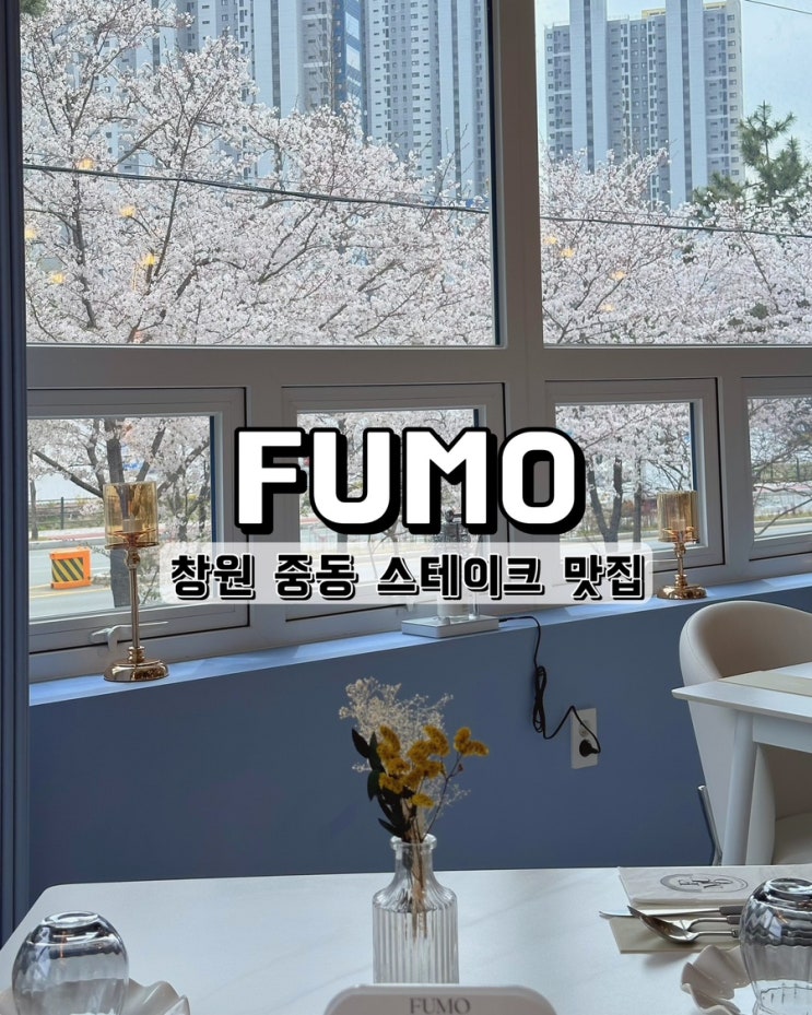  [경남 창원] 중동 벚꽃뷰 스테이크맛집 추천 FUMO