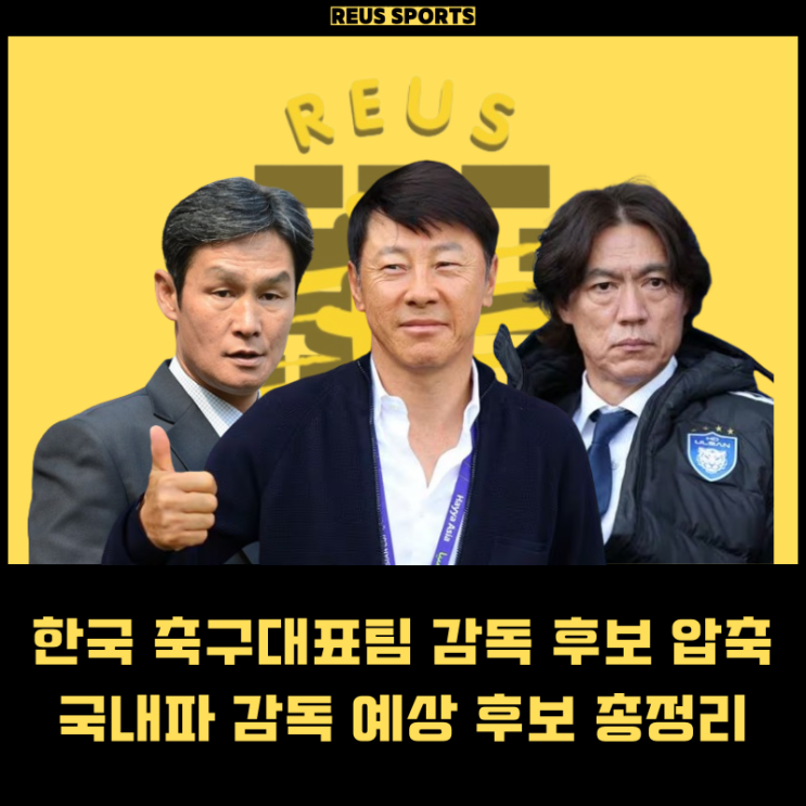 한국 축구 대표팀 <b>감독</b> 후보 압축 <b>황선홍</b> 포함 국내파 <b>감독</b> 예상... 