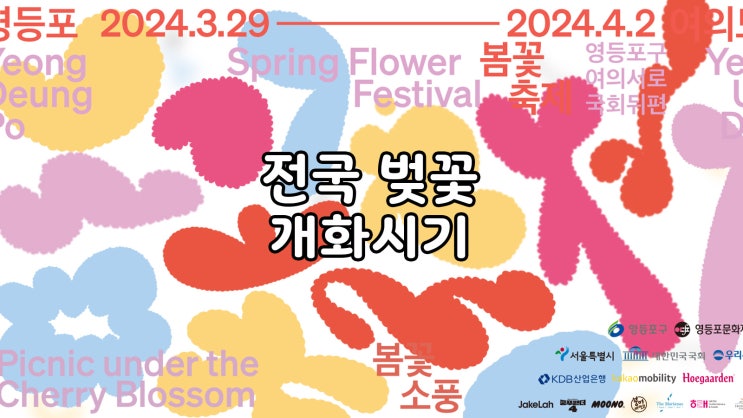 2024 벚꽃 개화시기 여의도 벚꽃축제 연장