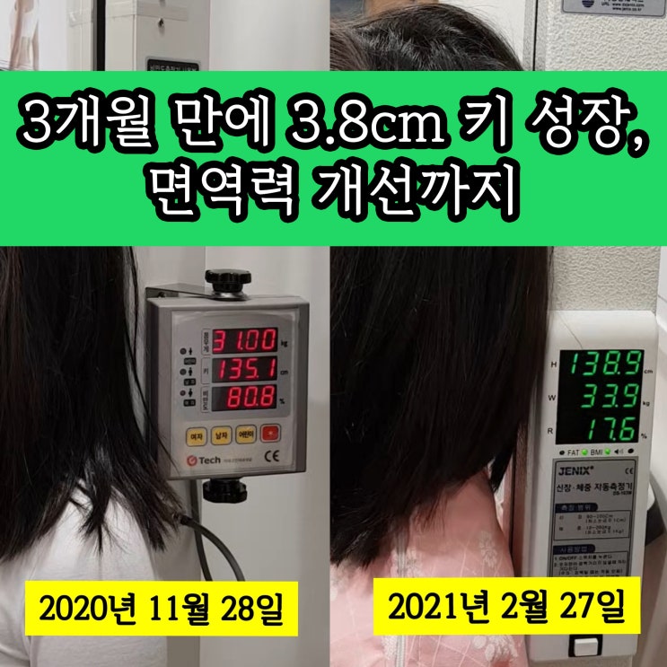  3개월 만에 3.8cm 키 성장, 면역력 개선까지