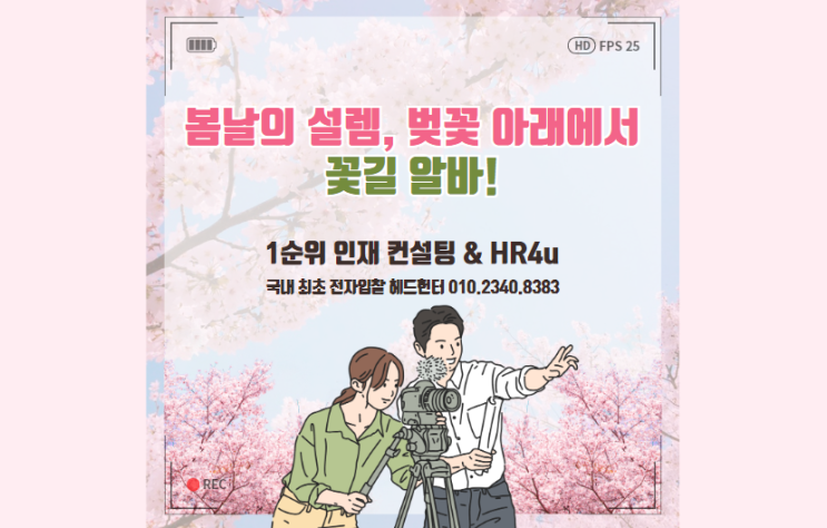  봄날의 설렘, 벚꽃 아래에서 꽃길 알바를 만나다