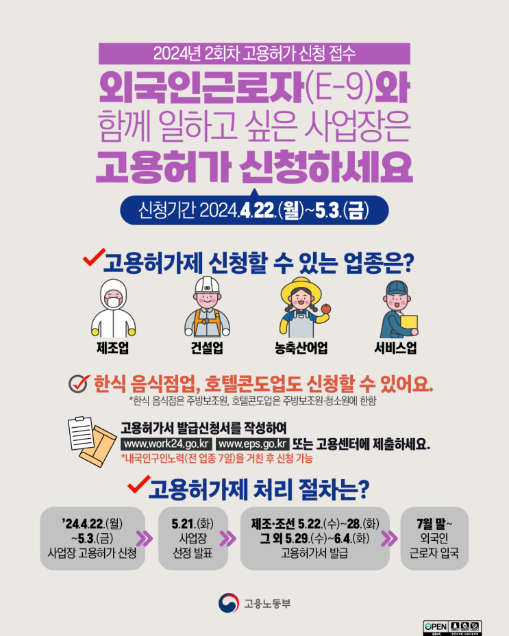 한식 음식점 외국인근로자 고용허가 (일산노무사, 장항동노무사)