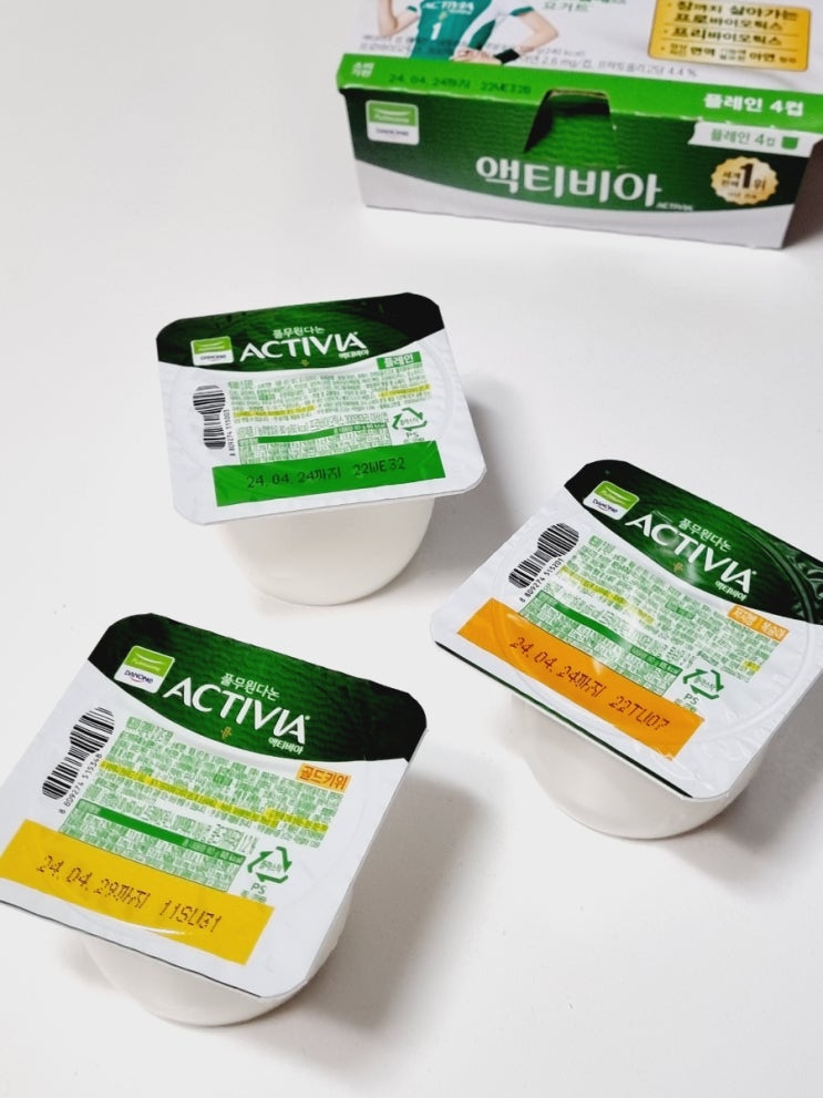  풀무원 다논 액티비아 플레인 복숭아 골드키위 3가지맛 요거트